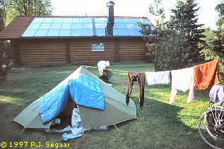 Large solar heat collector system on German camping site in Kussel, Nordrhein-Westfalen, as an example of efficient use of solar energy that should be actively promoted by implementing new laws on obligatory use of this technology, as suggested by German's lobby organisation UVS.